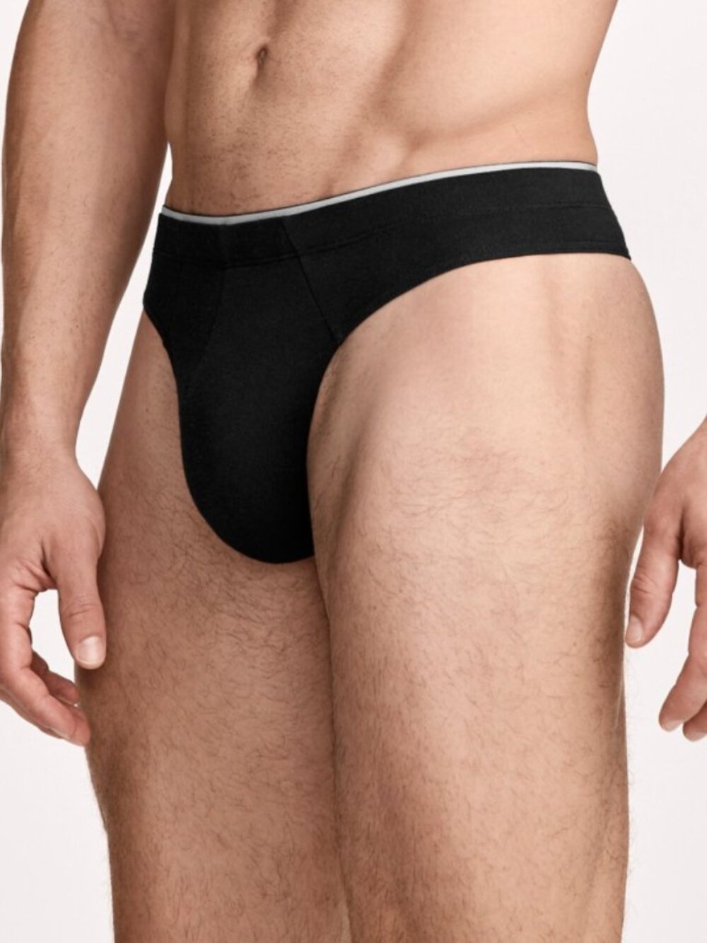 Jockey Men's True Style Thong - 3 Pack - Black - XL